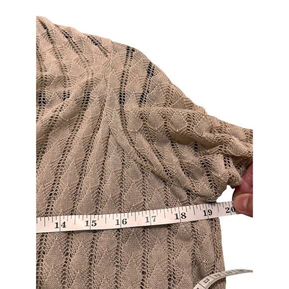 Alice + Olivia Knit Wide Sleeve Open Front Cardigan, Beige, S - Picture 4 of 6